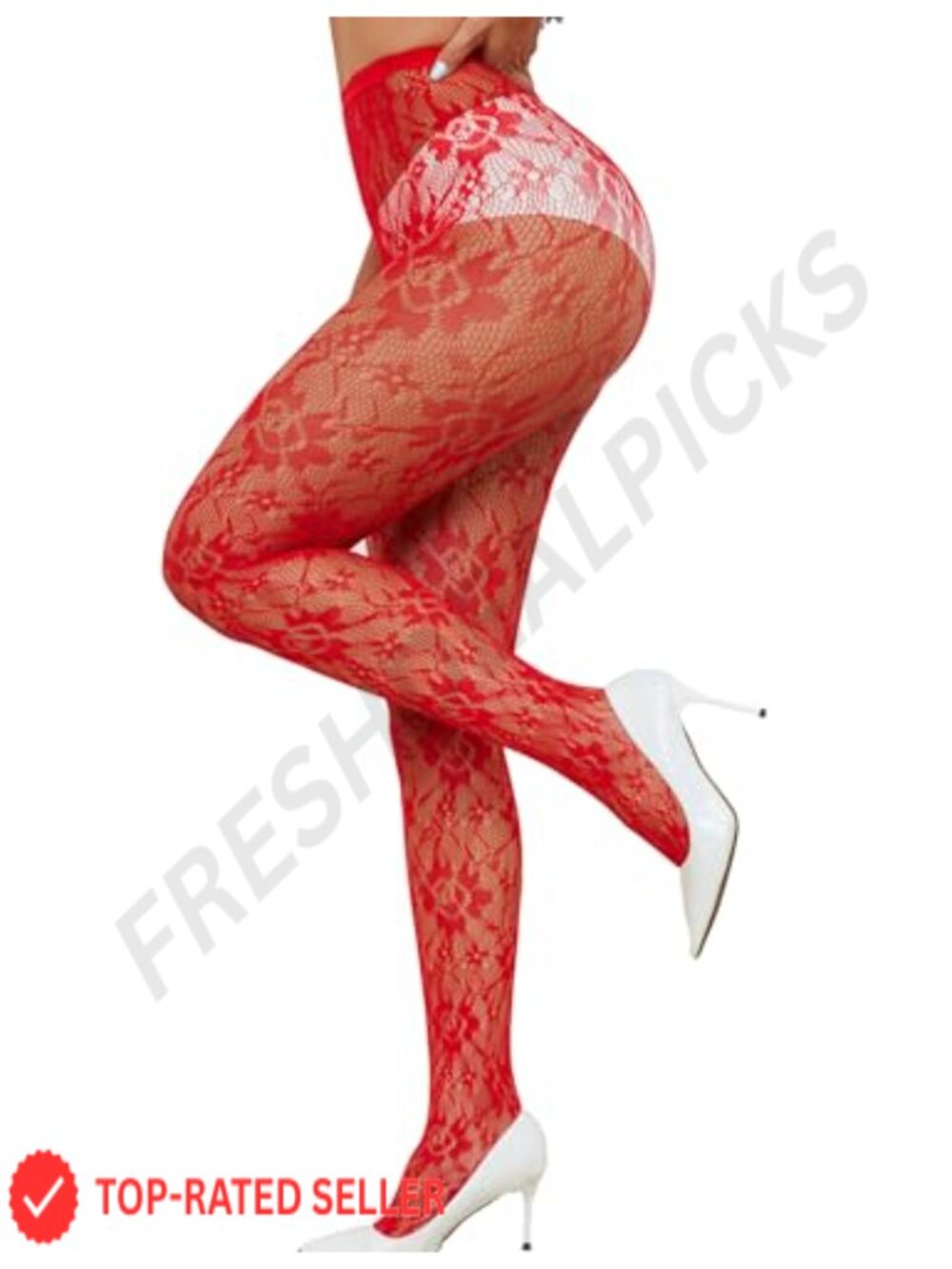 Lace Fishnet Tights Floral Pantyhose High Rise One Size Women's Hosiery